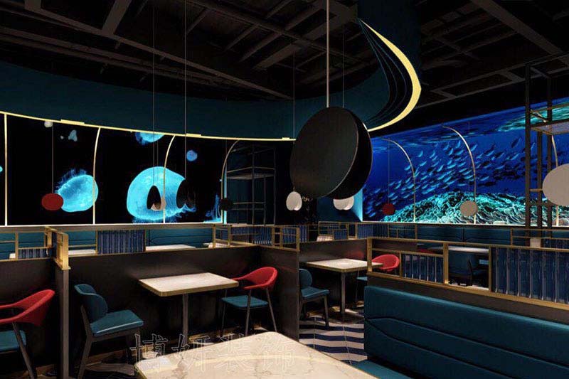 南京海洋主题小吃店装修设计方案效果图-南京博妍工装公司