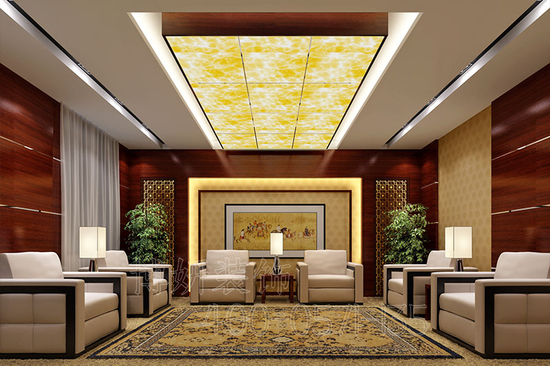 会客厅：将红黄两色高级运用，诞生充满圆滑曲线的欧式风格。
