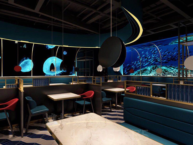 南京海洋主题小吃店装修设计方案效果图-南京博妍装饰公司